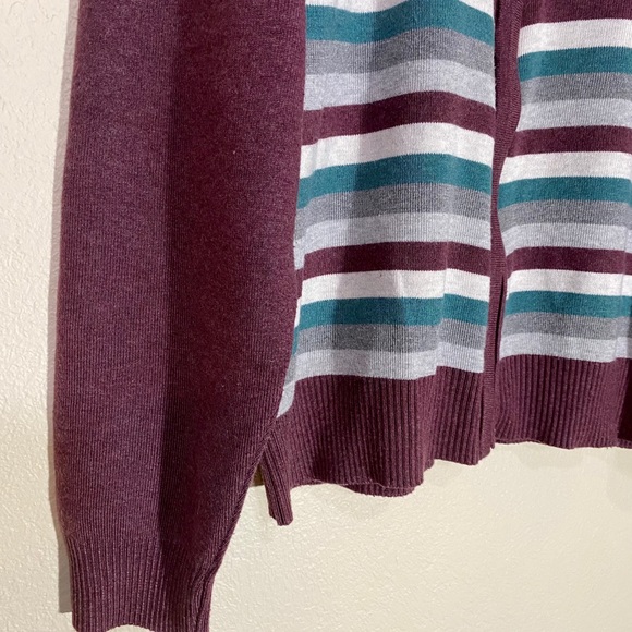 Soft Wool Sweater Knit Striped Sweater Jacket - Picture 9 of 12